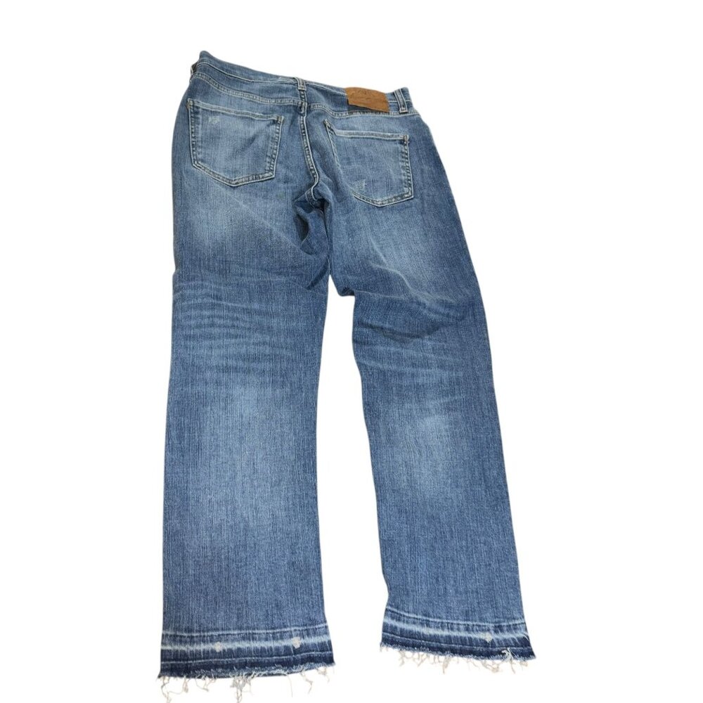 Zara Size 8 Distressed Raw Hem Denim Jeans - Picture 2 of 7